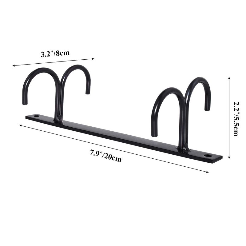 MOCOUM Under Cabinet Mug Rack, Rustic Mug Organizer Rack Cup Holder Under Shelf Hanging Hooks Rack for Mugs, Coffee Cups and Kitchen Utensils Display (Black-2 Pack-8 Hooks) - Image 3